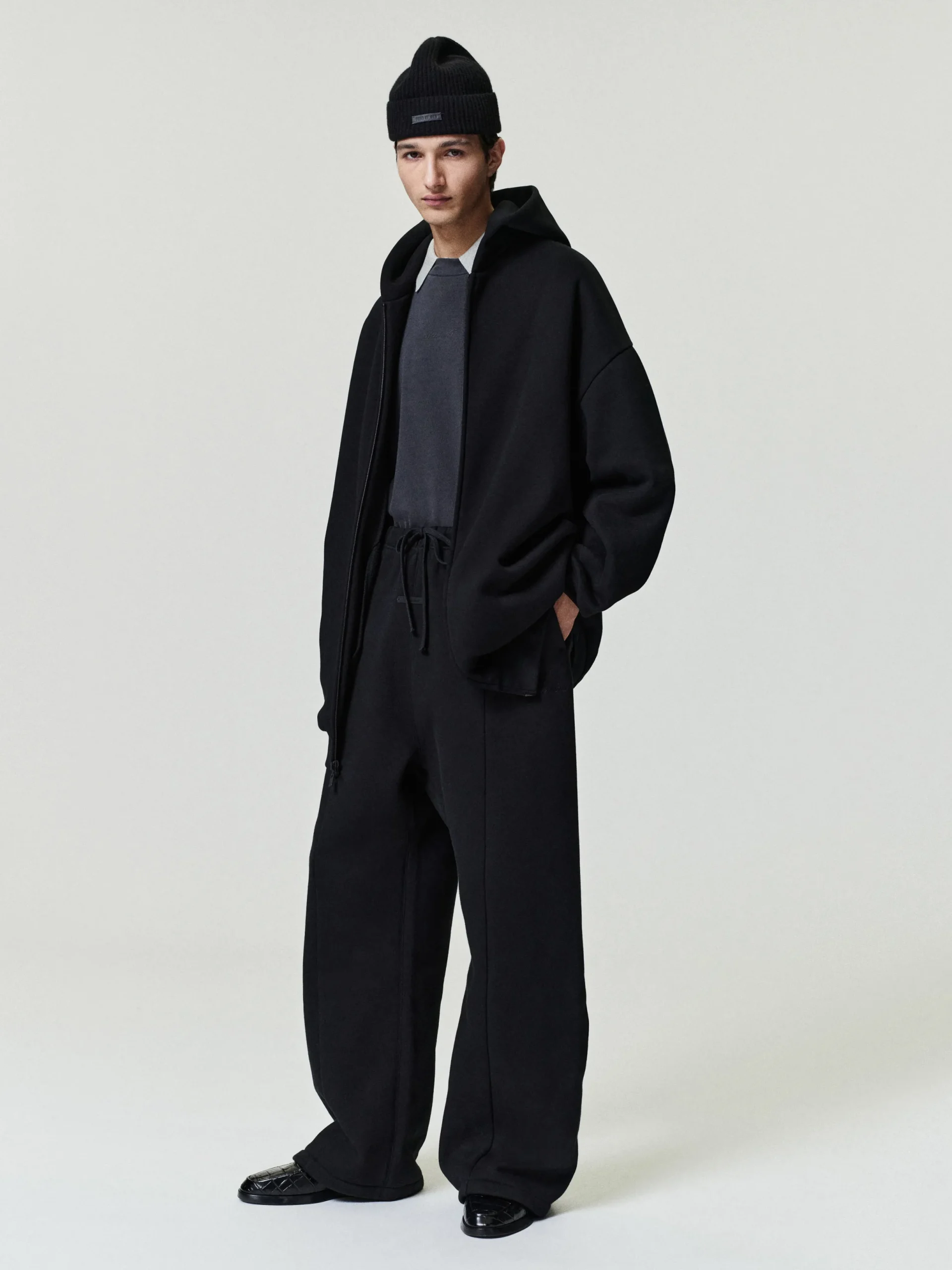Cotton Canvas Pleat Front Pant