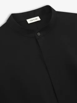 Cotton Wool Oxford Mandarin Relaxed Short Sleeve Shirt