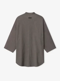Cotton Wool Oxford Mandarin Relaxed Short Sleeve Shirt