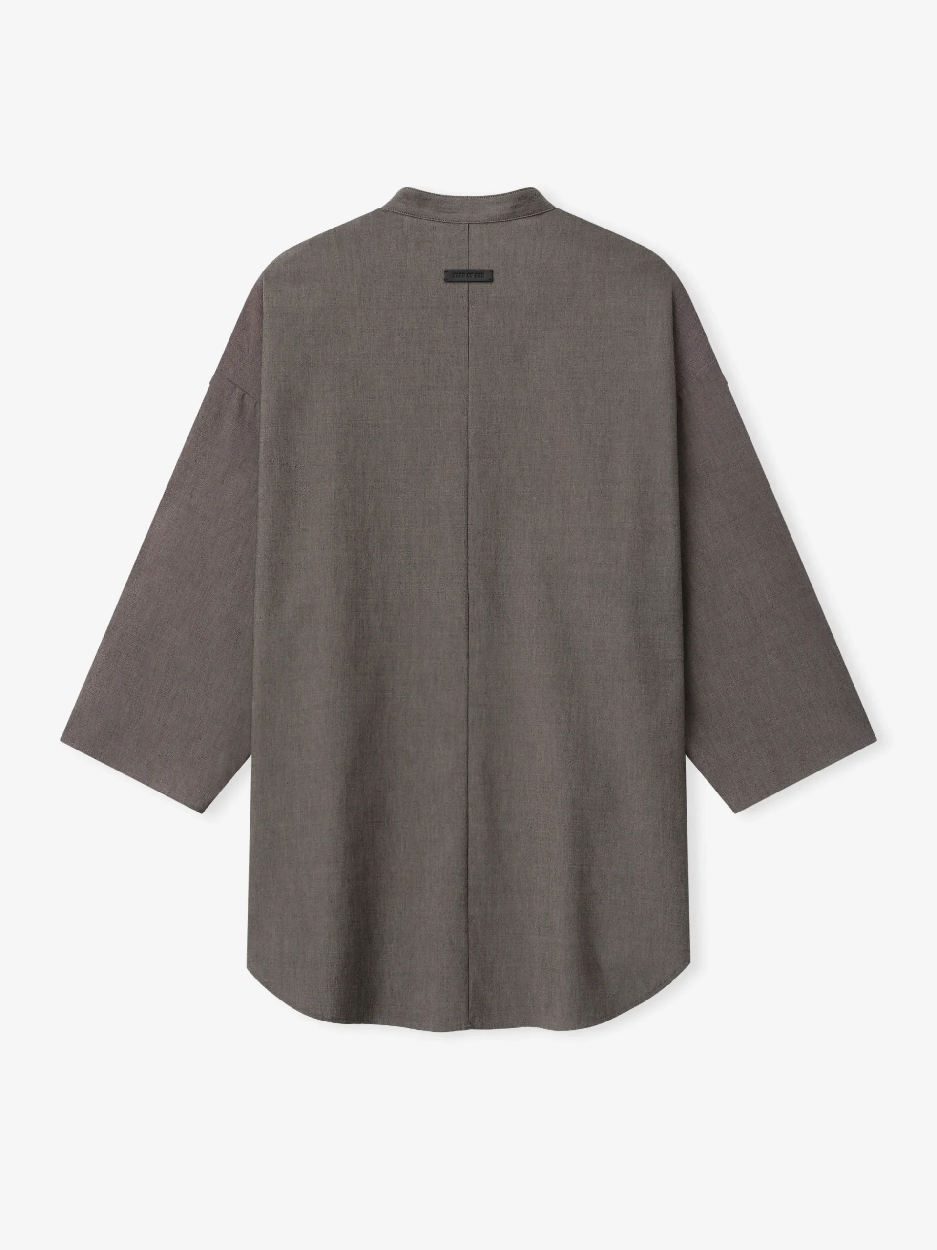 Cotton Wool Oxford Mandarin Relaxed Short Sleeve Shirt
