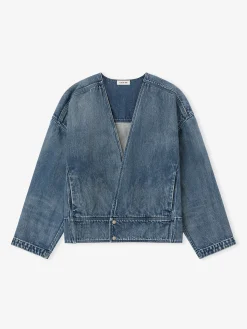 Denim Lapelless Jacket