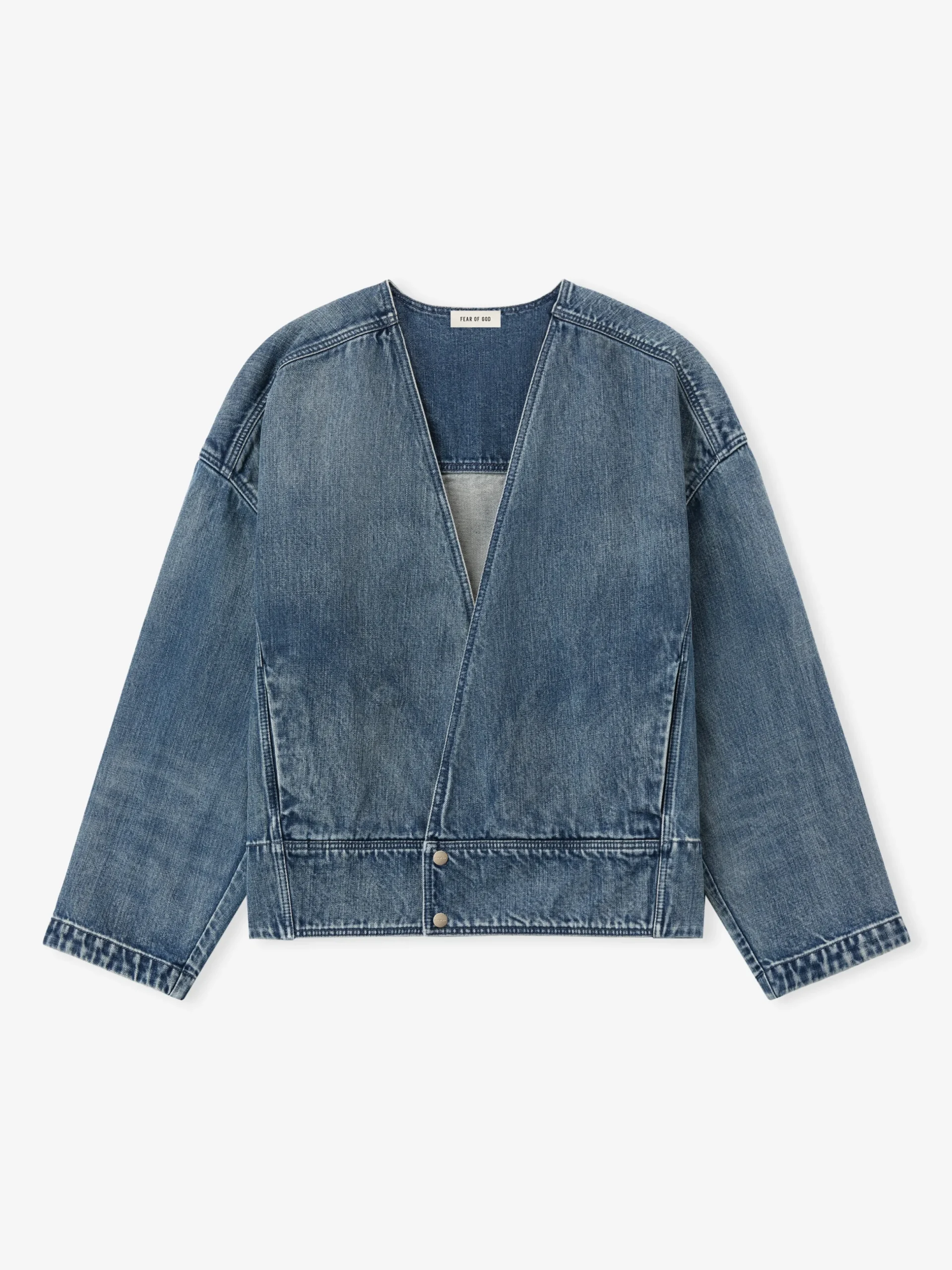 Denim Lapelless Jacket
