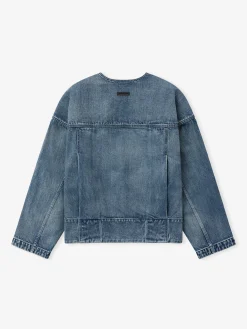 Denim Lapelless Jacket