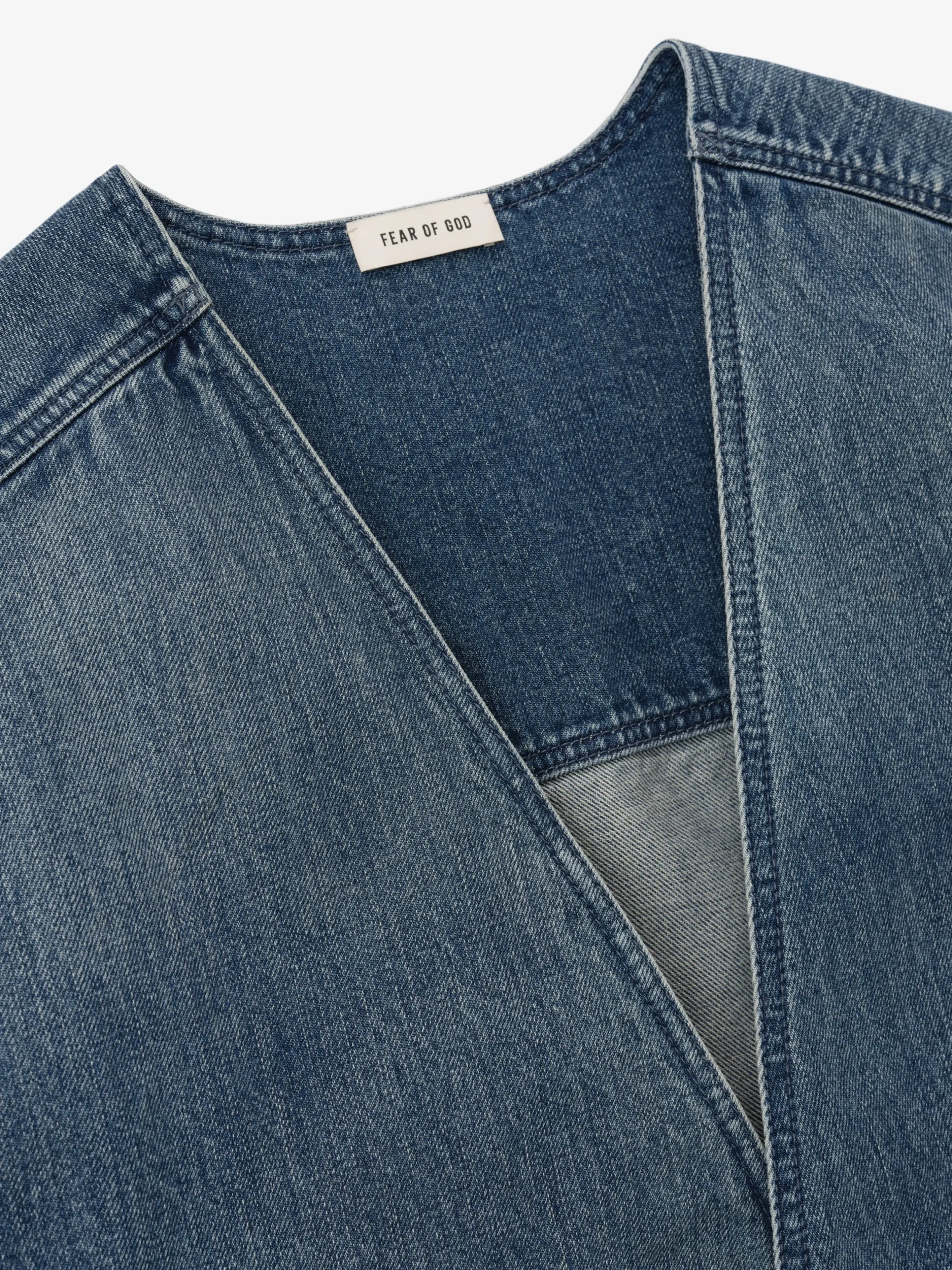 Denim Lapelless Jacket