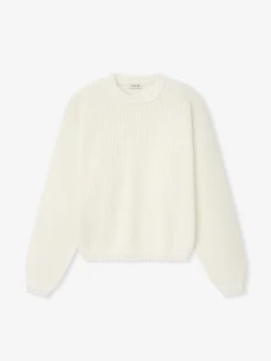 Double Knit Linen Wool Cotton Crewneck Sweater