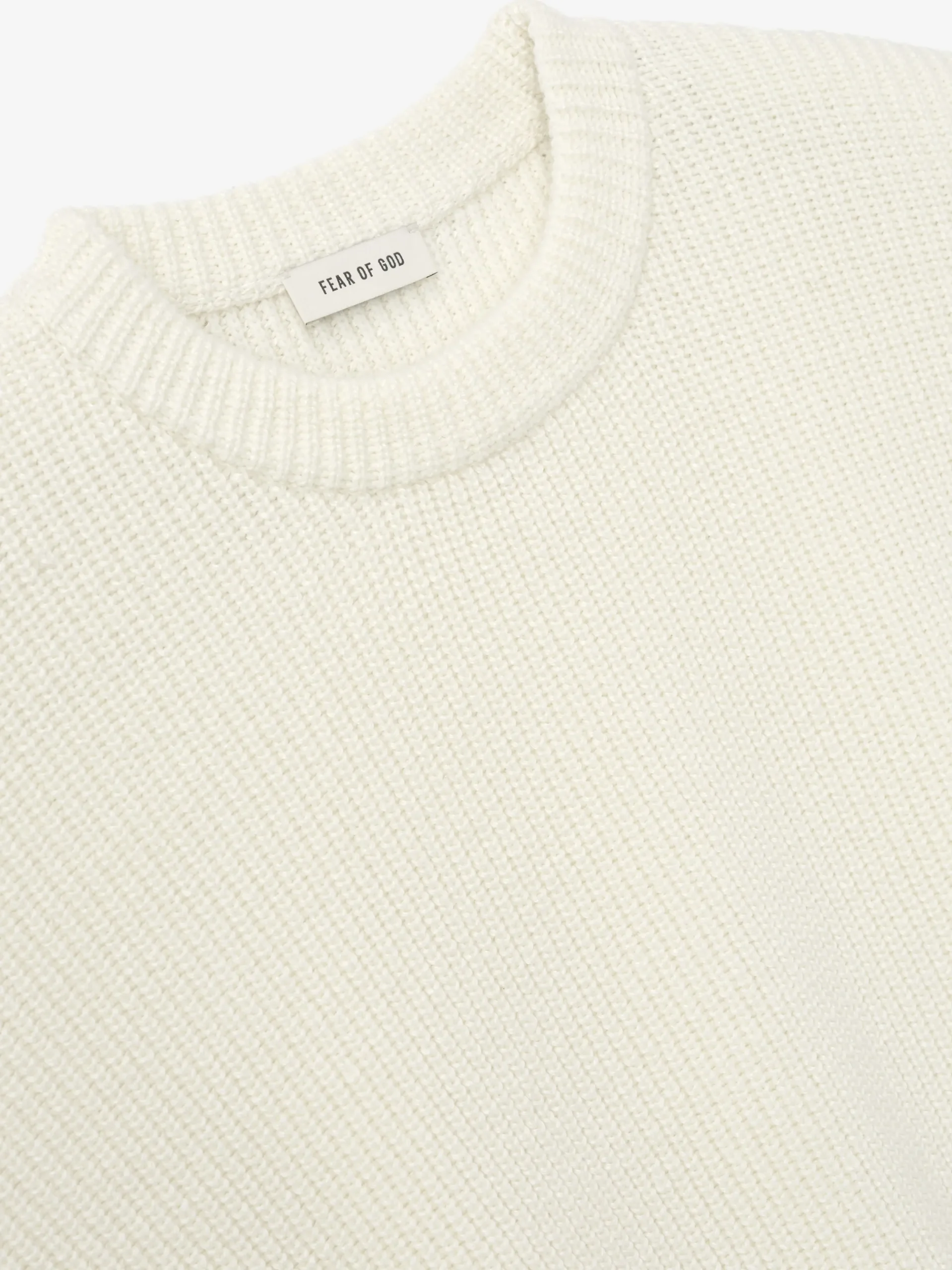 Double Knit Linen Wool Cotton Crewneck Sweater