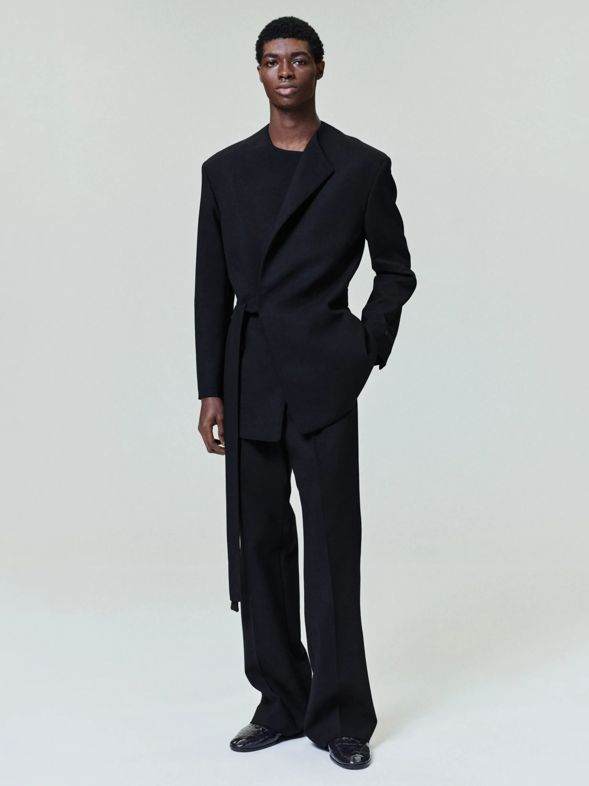 Double Weave Wool Crewneck Jacket