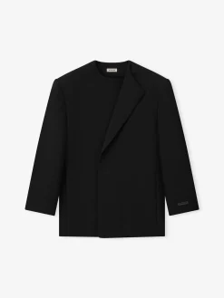 Double Weave Wool Crewneck Jacket