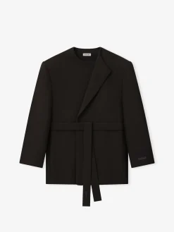 Double Weave Wool Crewneck Jacket
