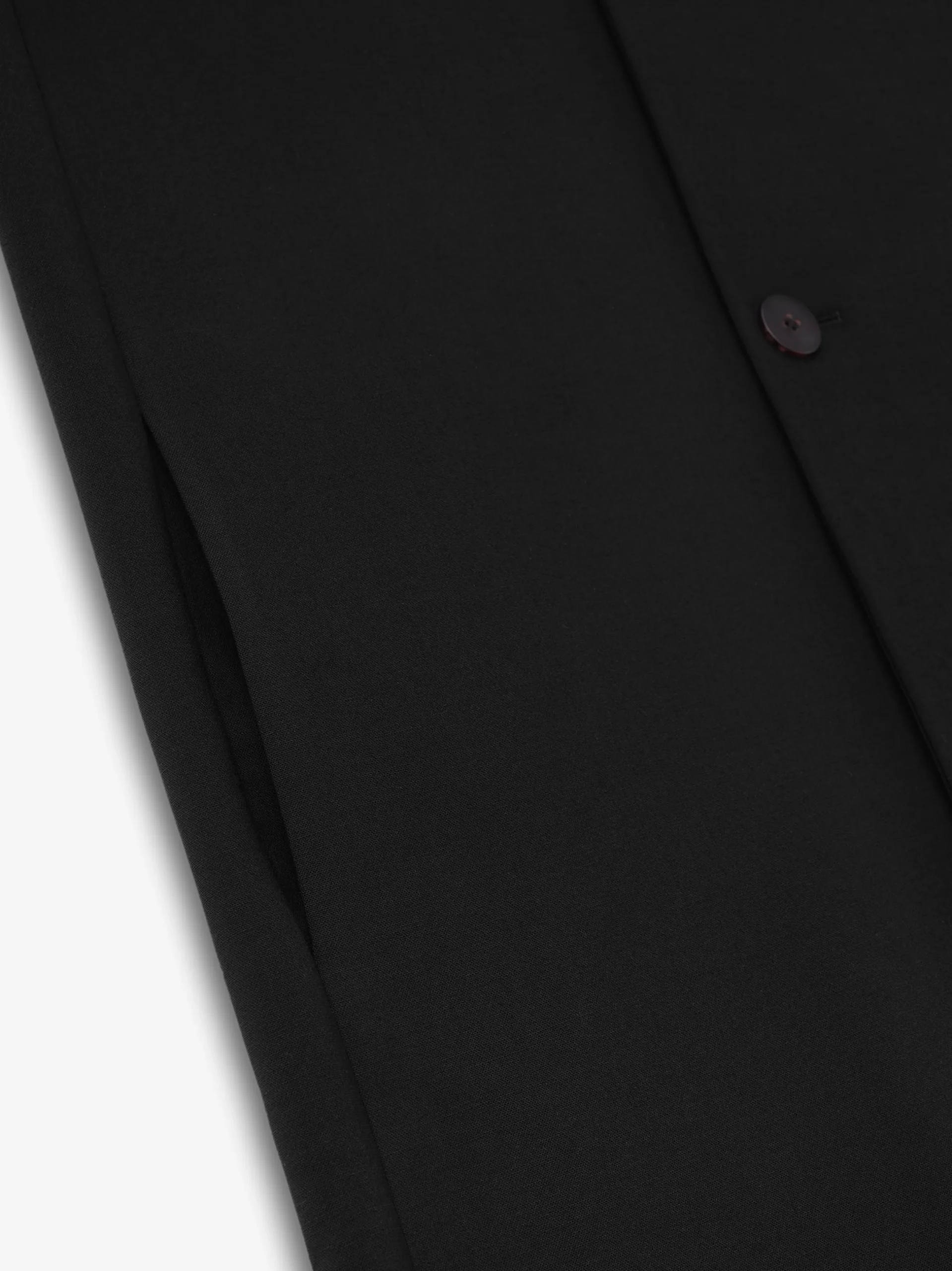 Double Weave Wool Double Breasted Lapelless Coat