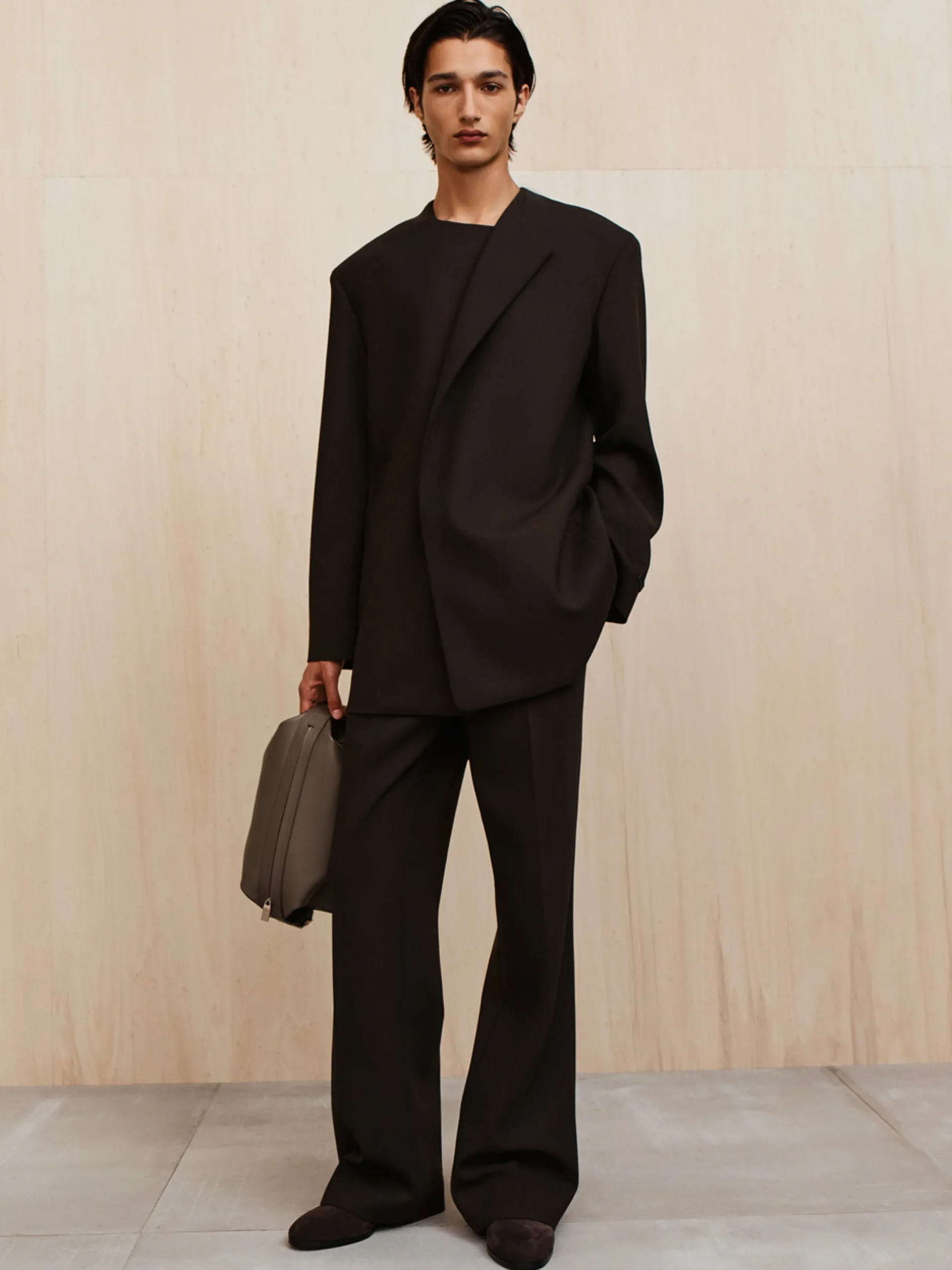 Double Weave Wool Tailored Flared Pants