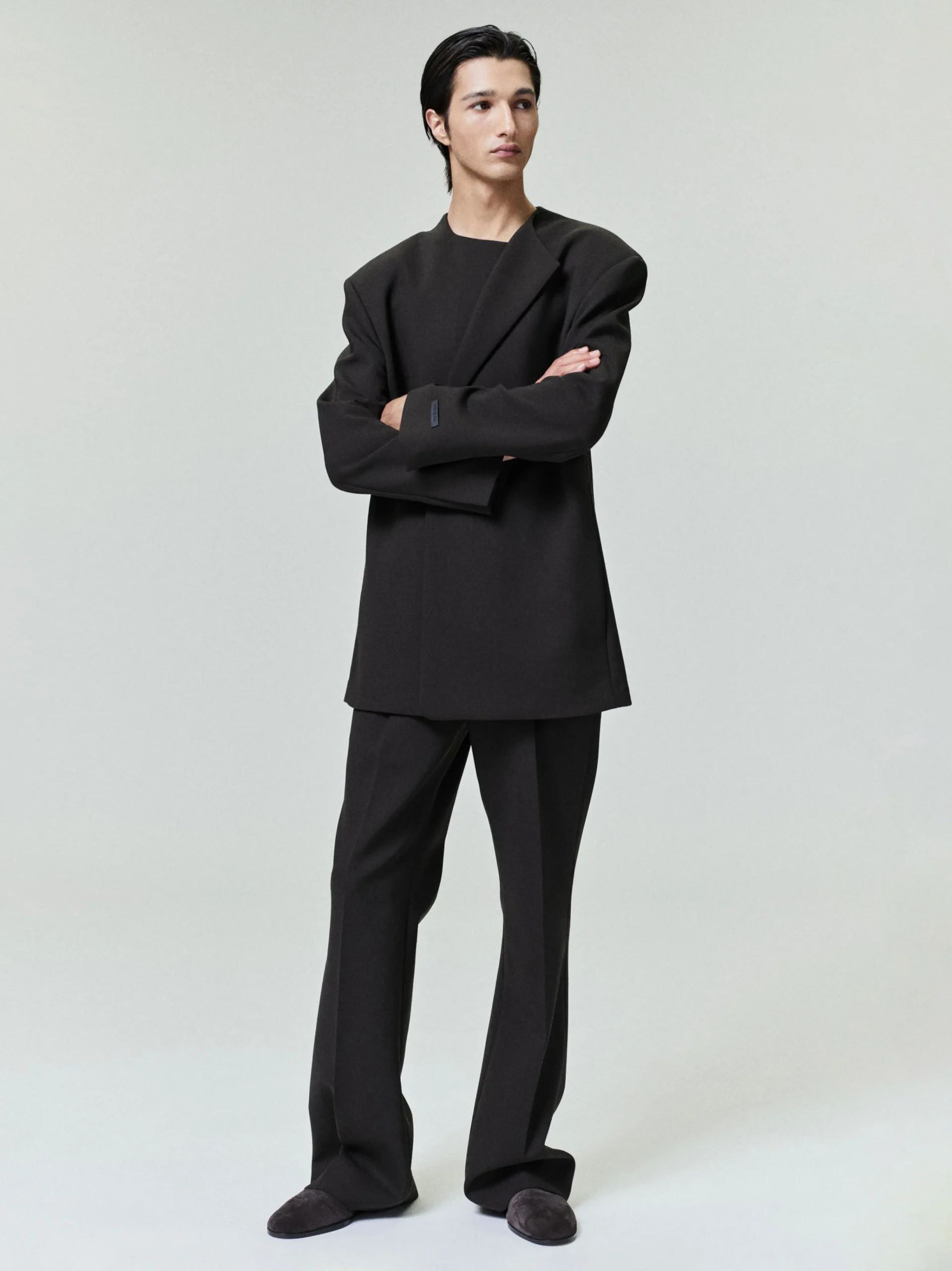 Double Weave Wool Tailored Flared Pants