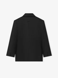 Double-Breasted Wool Poplin Shawl Collar Jacket
