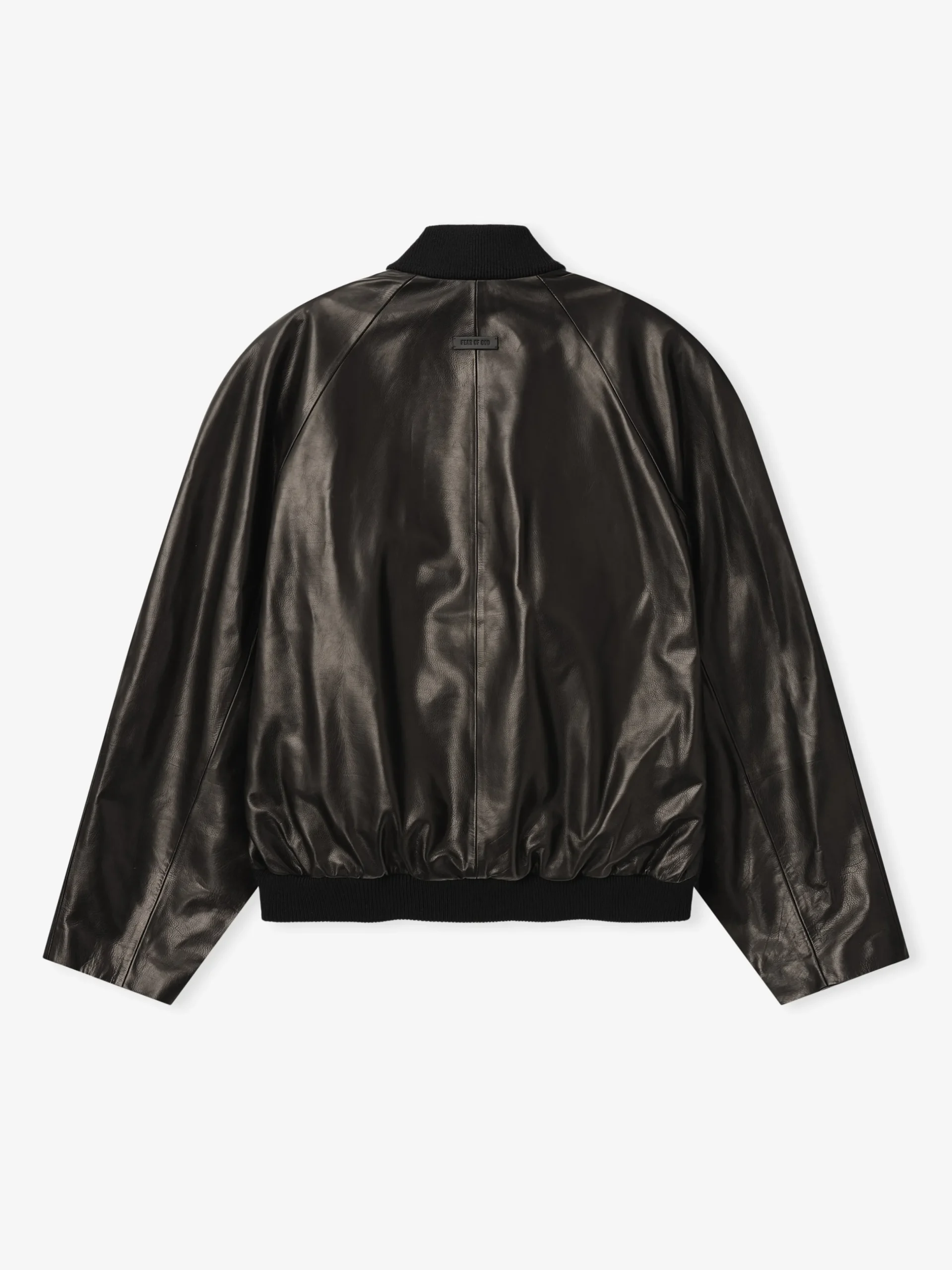 Leather Raglan Bomber Jacket