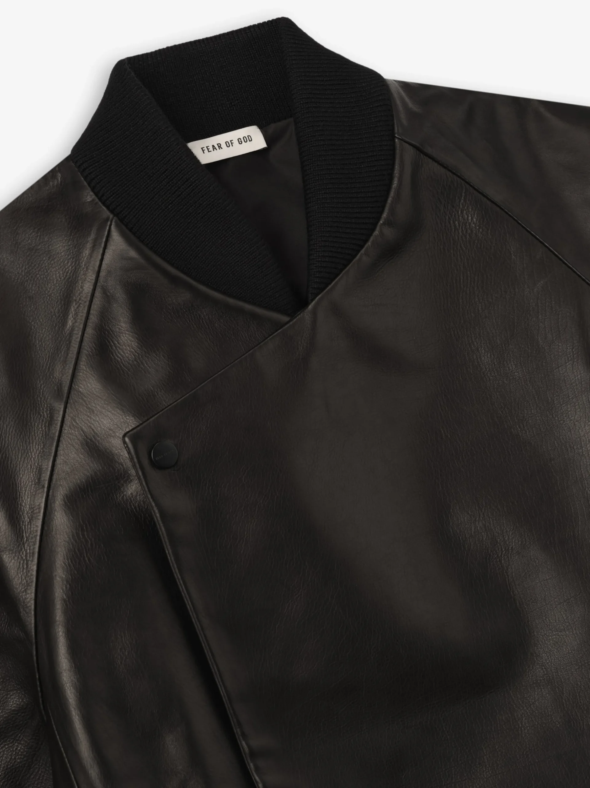 Leather Raglan Bomber Jacket