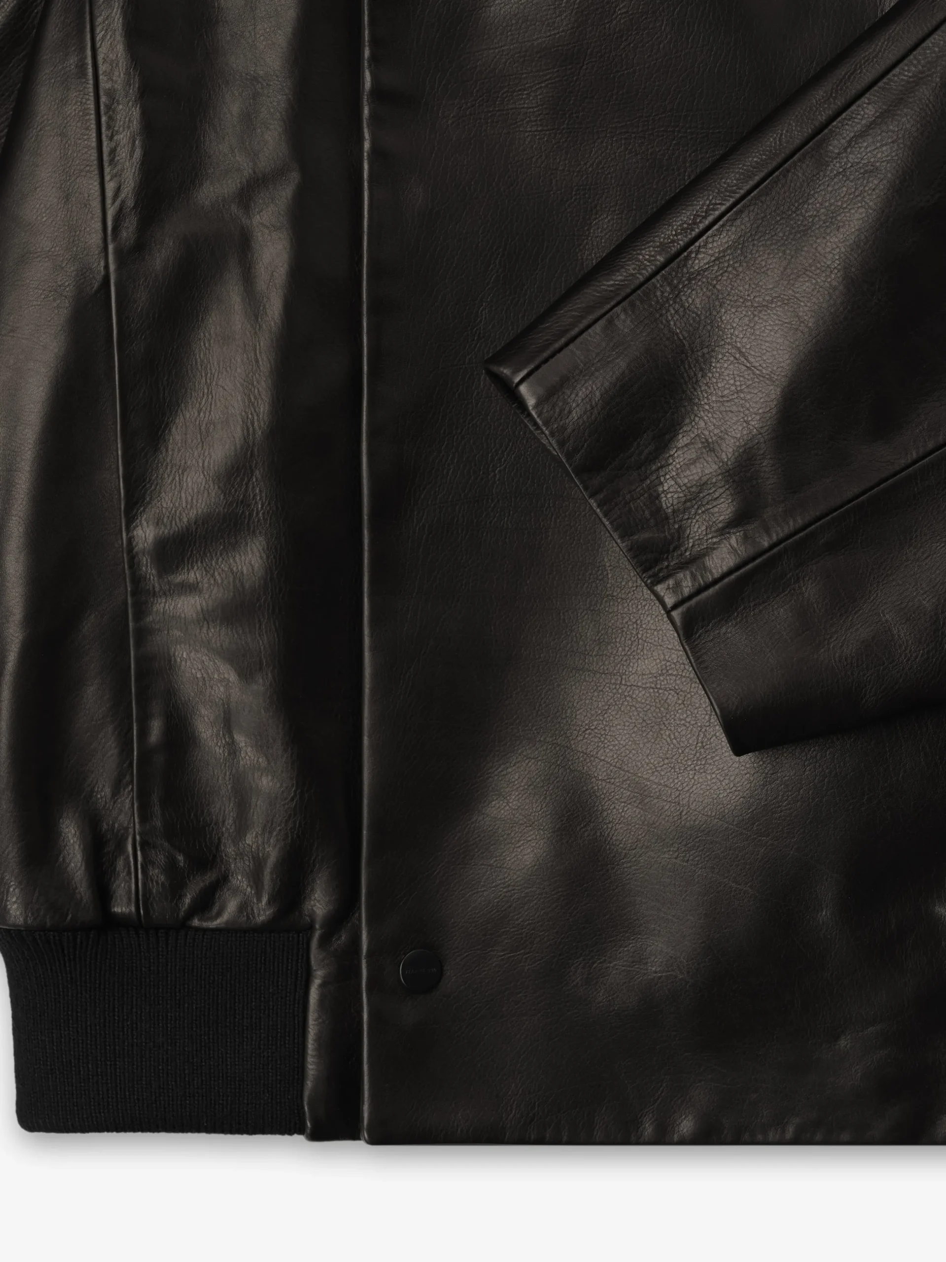 Leather Raglan Bomber Jacket