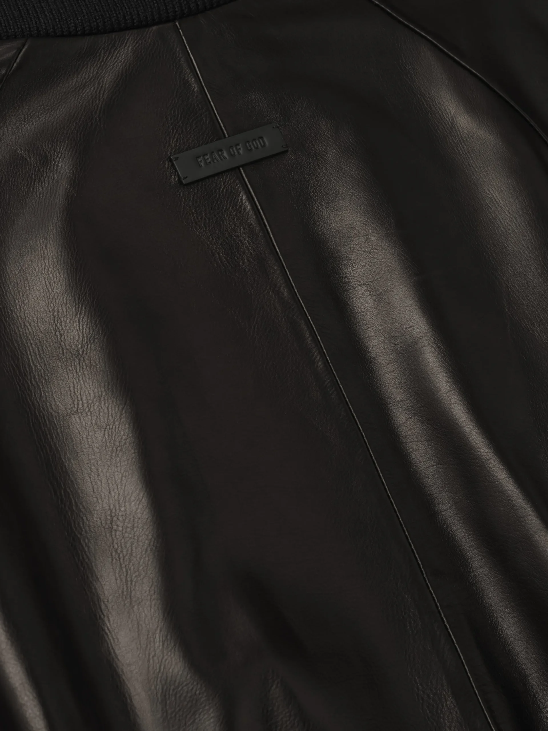 Leather Raglan Bomber Jacket
