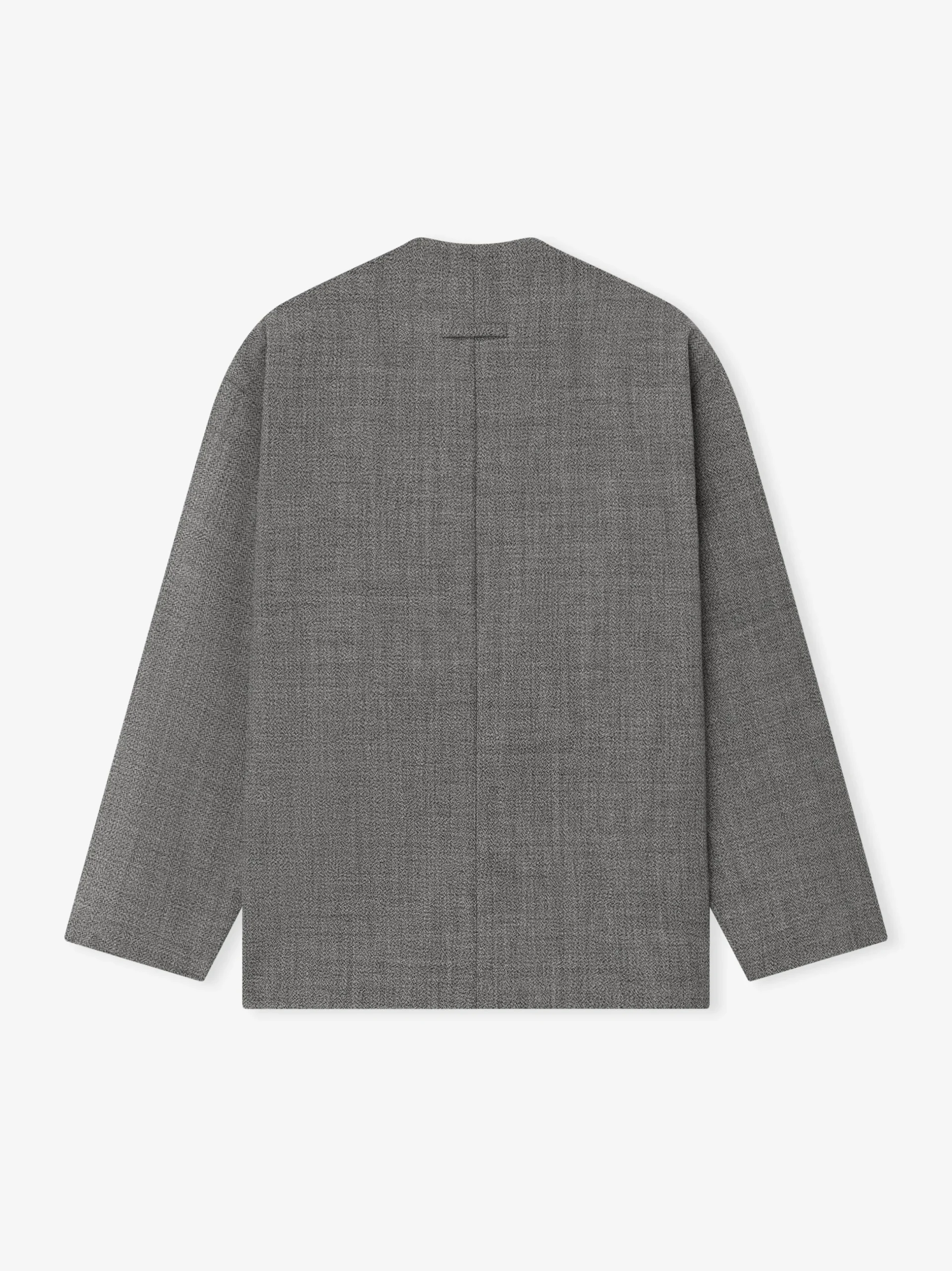 Mouline Wool Relaxed Lapelless Jacket