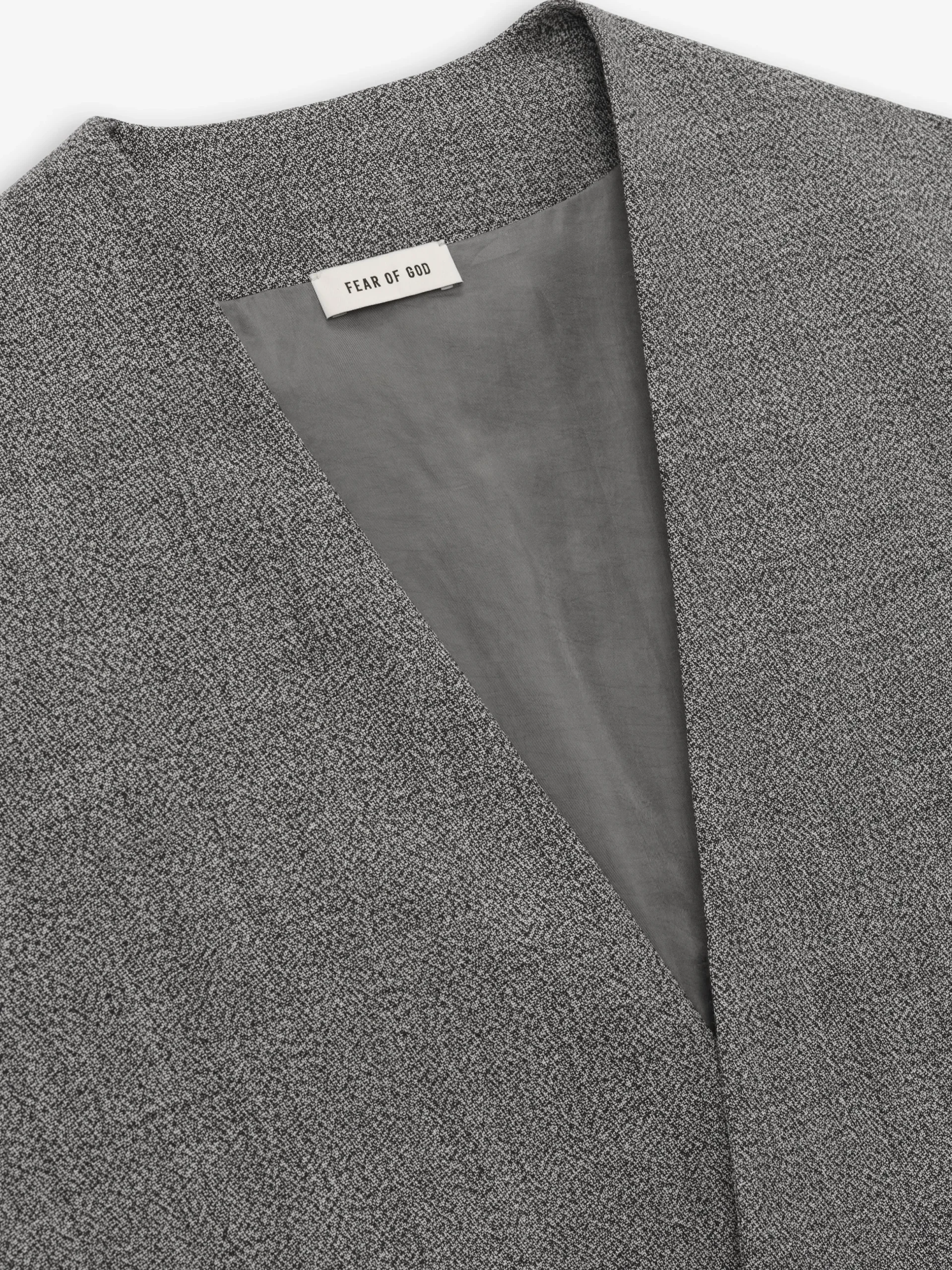 Mouline Wool Relaxed Lapelless Jacket