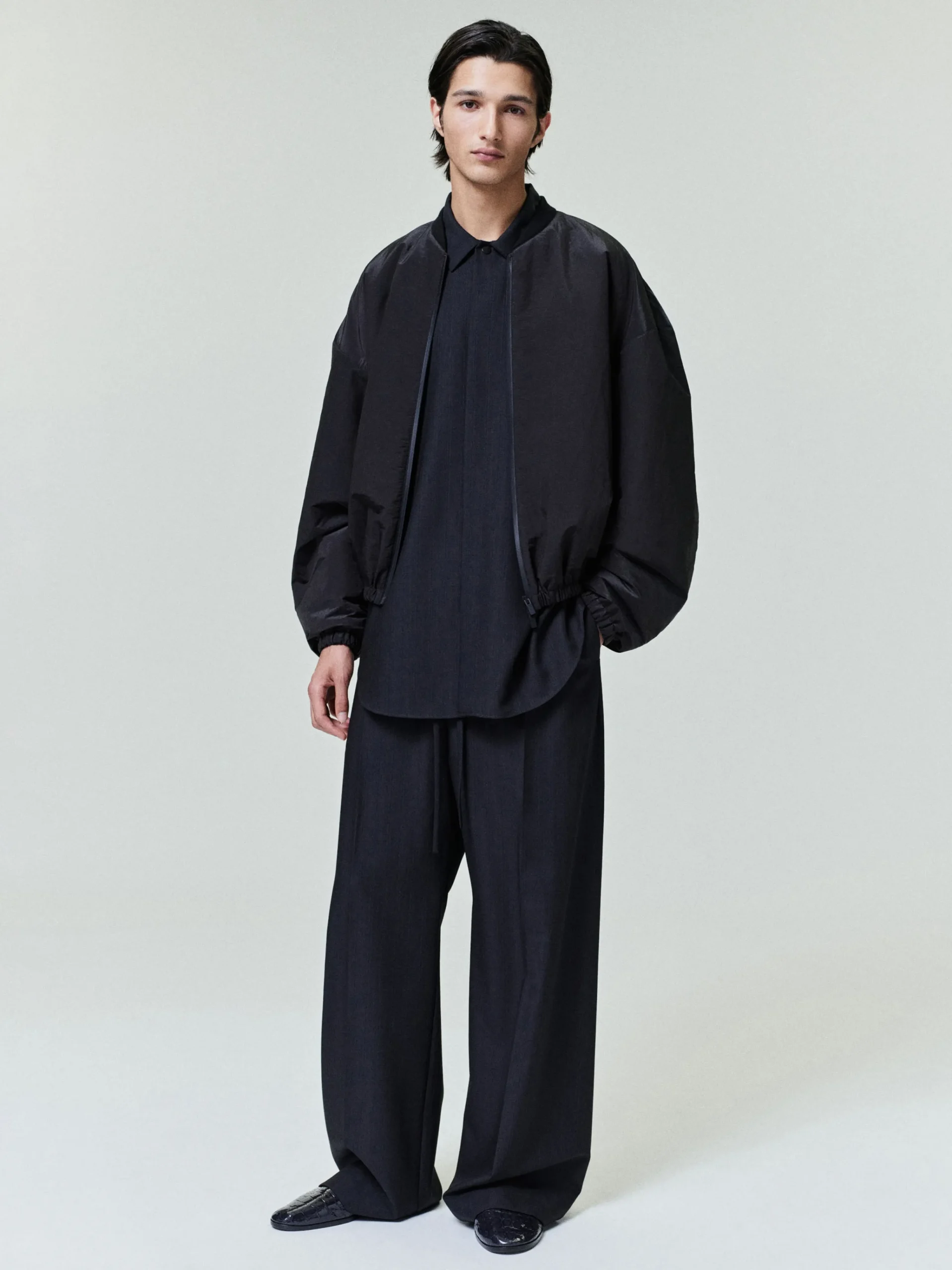 Nylon Taffeta Padded Bomber Jacket