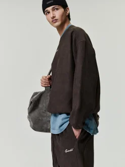 Suede Fleece Signature Modern Crewneck Sweatshirt