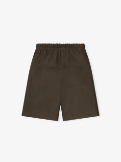 Suede Fleece Signature Relaxed Sweatshort W/ Piping