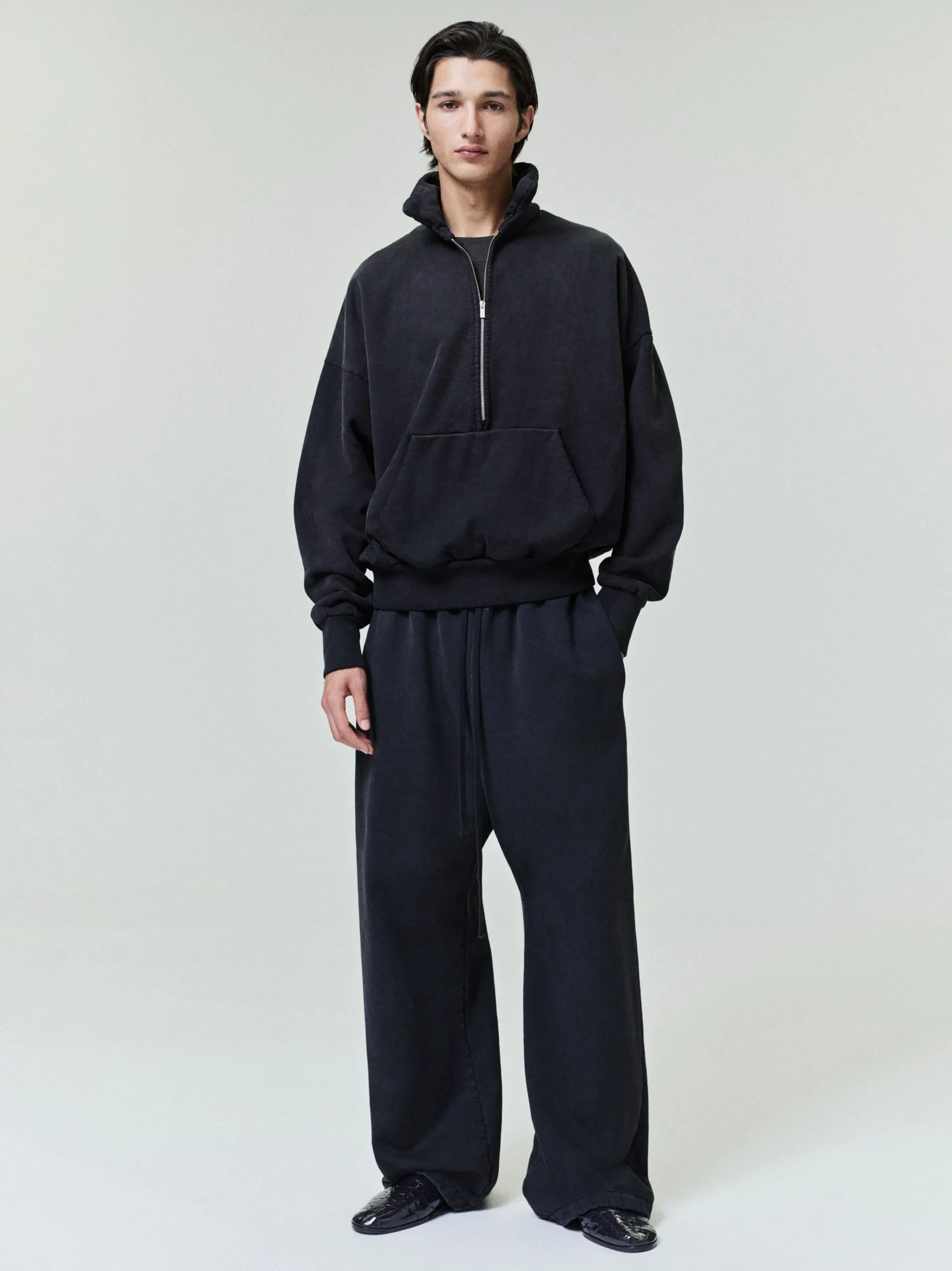 Sunfaded Half Zip Polo Sweatshirt