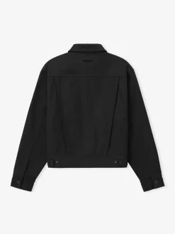 Textured Nylon Trucker Jacket