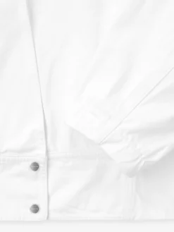 Womens Cotton Twill Relaxed Lapelless Jacket
