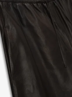 Womens Leather Drawstring Shorts