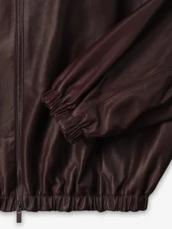 Womens Leather Track Jacket