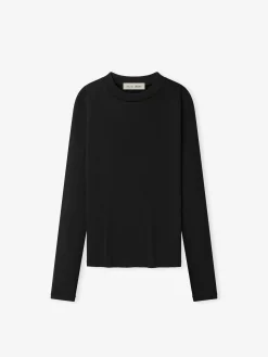 Womens Rib Fitted Long Sleeve Tee