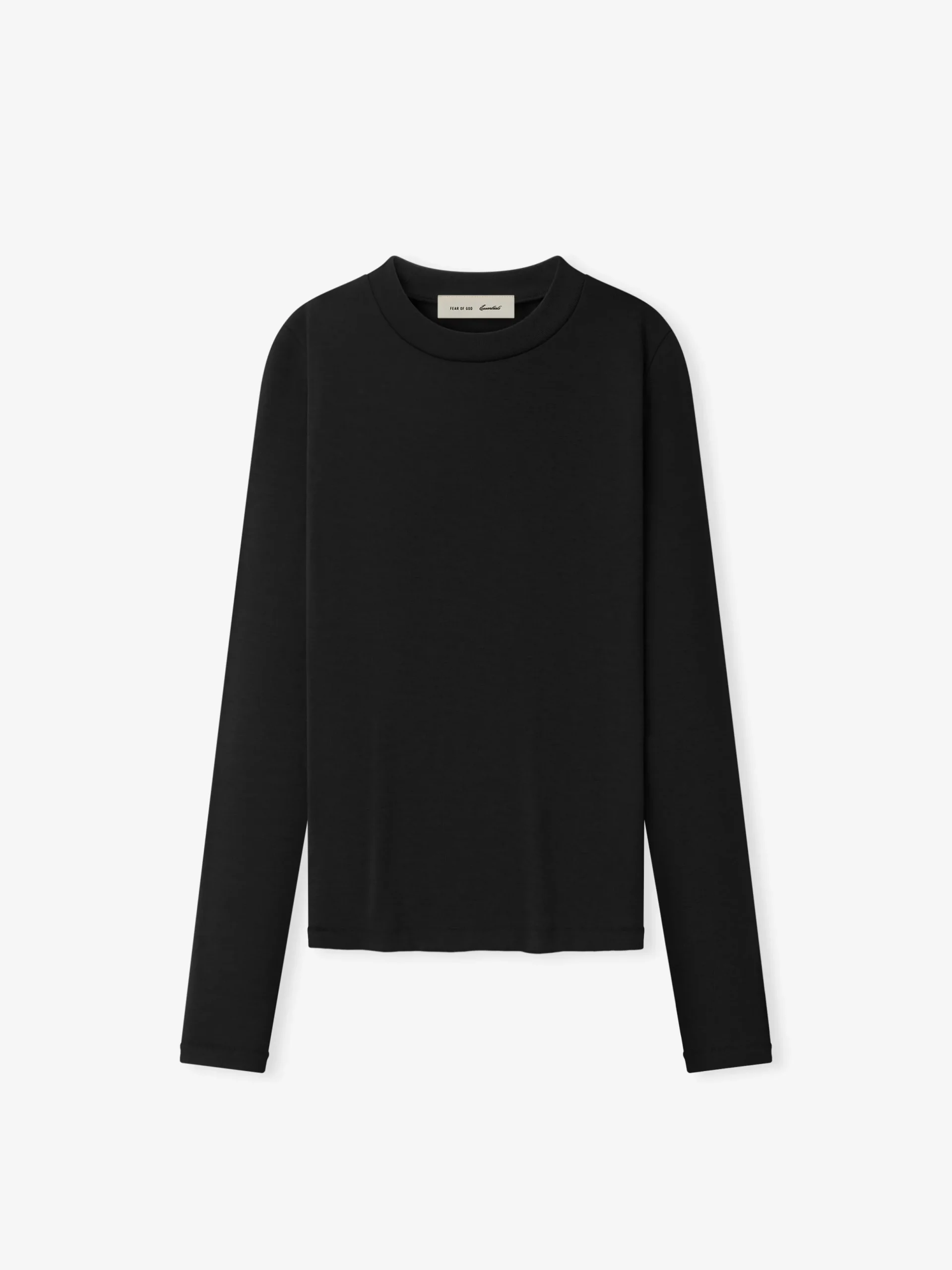 Womens Rib Fitted Long Sleeve Tee