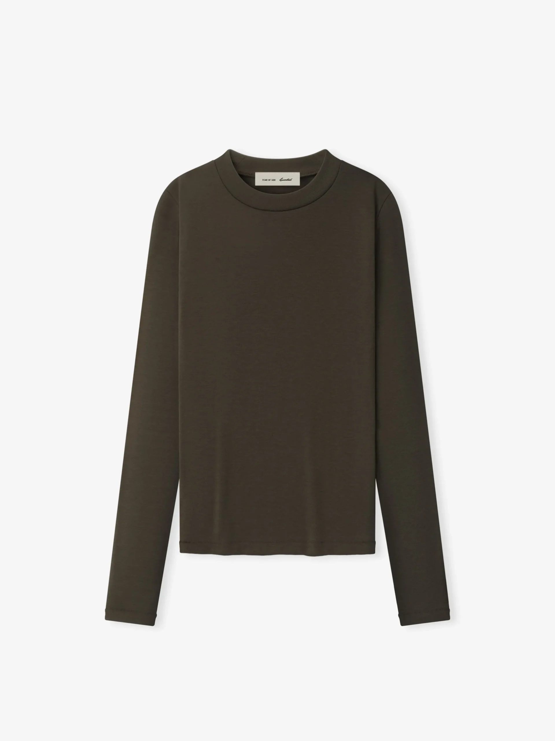 Womens Rib Fitted Long Sleeve Tee