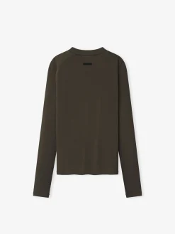 Womens Rib Fitted Long Sleeve Tee
