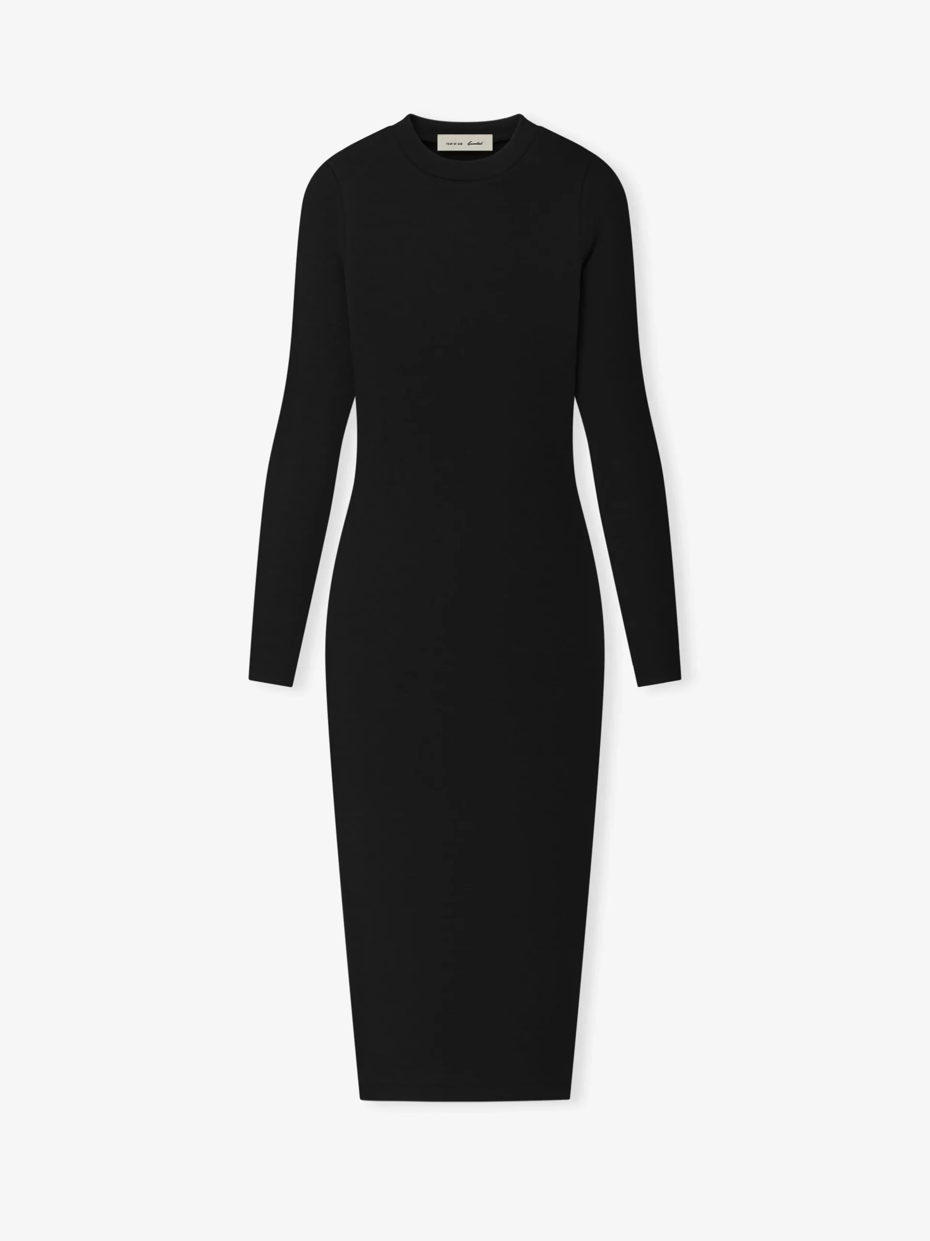 Womens Rib Knit Fitted Long Sleeve Dress