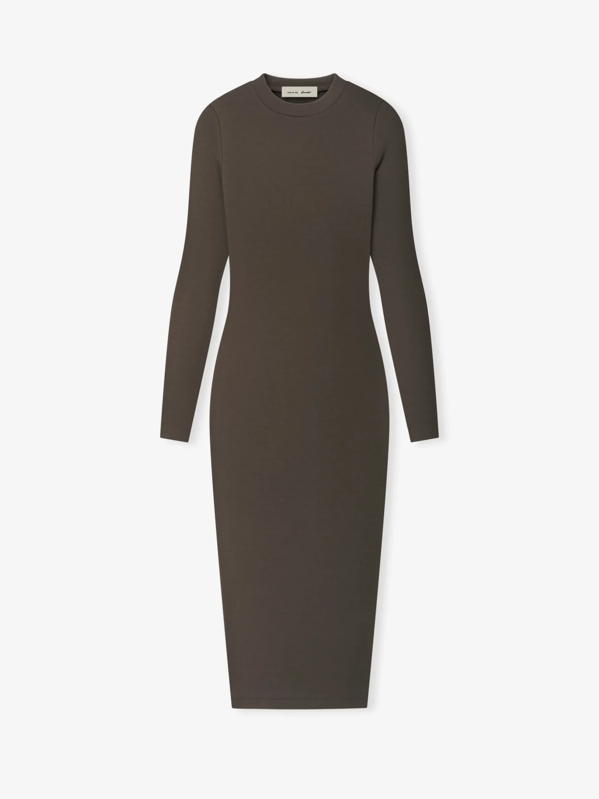 Womens Rib Knit Fitted Long Sleeve Dress