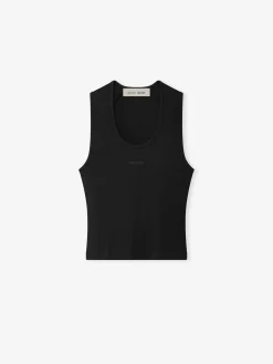 Womens Rib Knit Fitted Tank