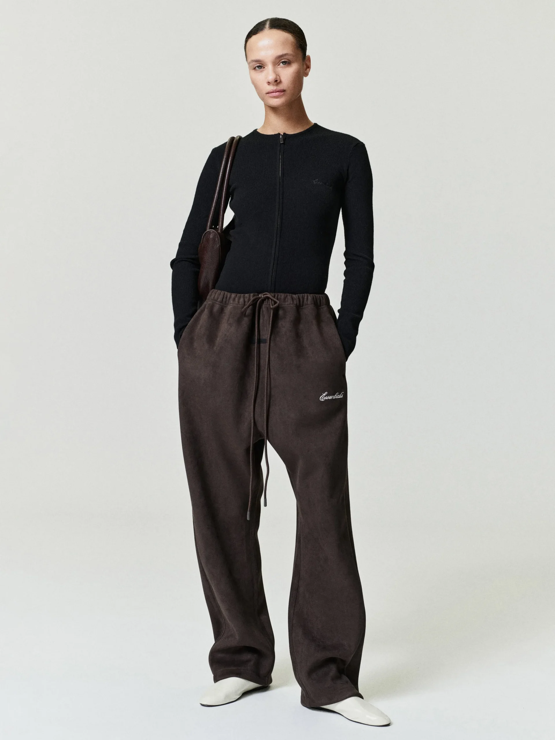 Womens Signature Rib Knit Fitted Long Sleeve Zip Up Tee