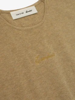 Womens Signature Rib Knit Cropped Top