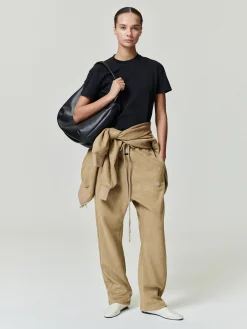 Womens Suede Fleece Signature Relaxed Pant