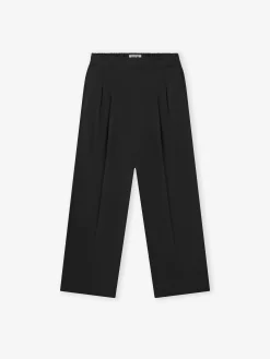Womens Superfine Wool Twill Wide Leg Pants