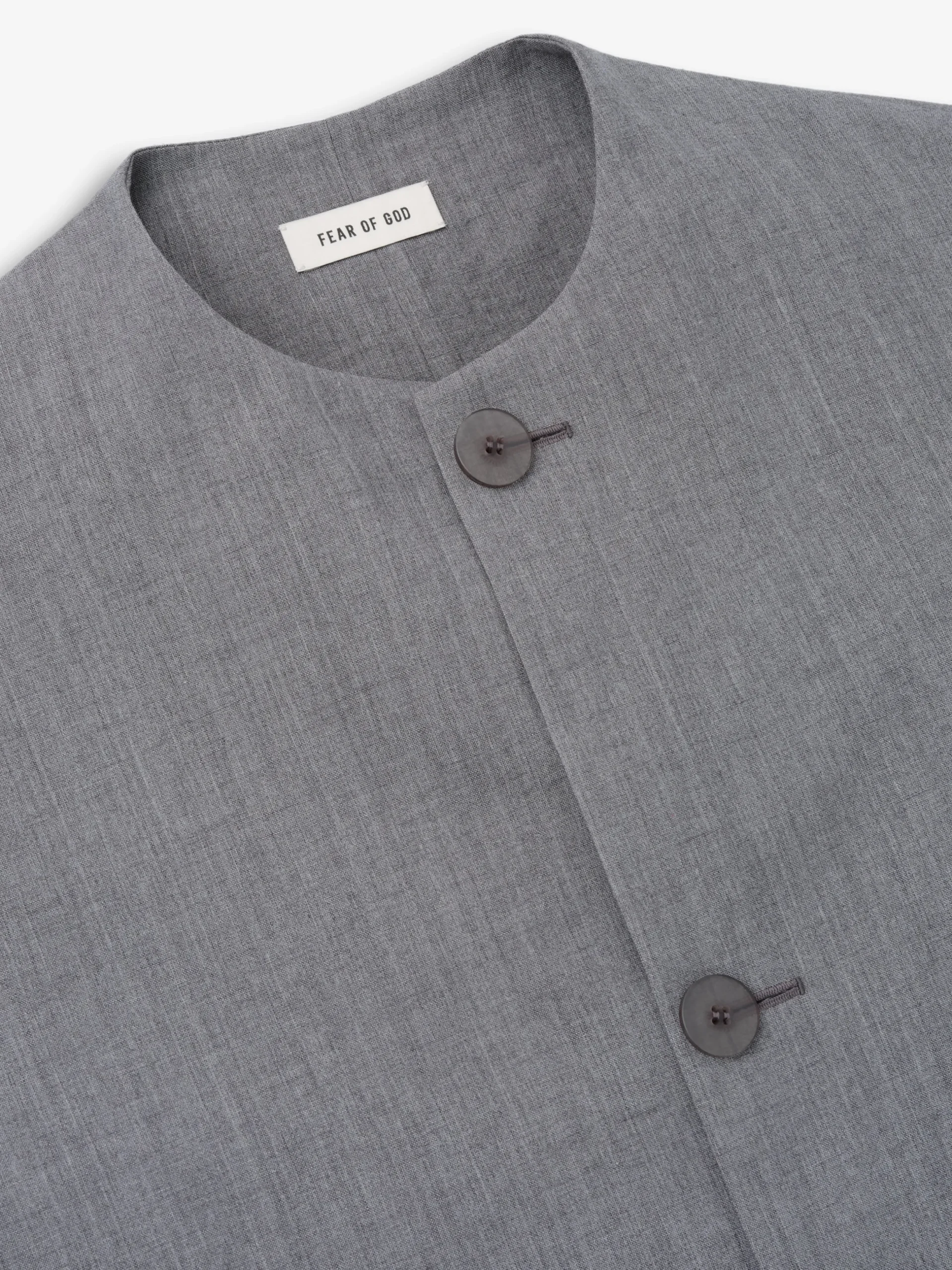 Wool Linen Collarless Sport Jacket