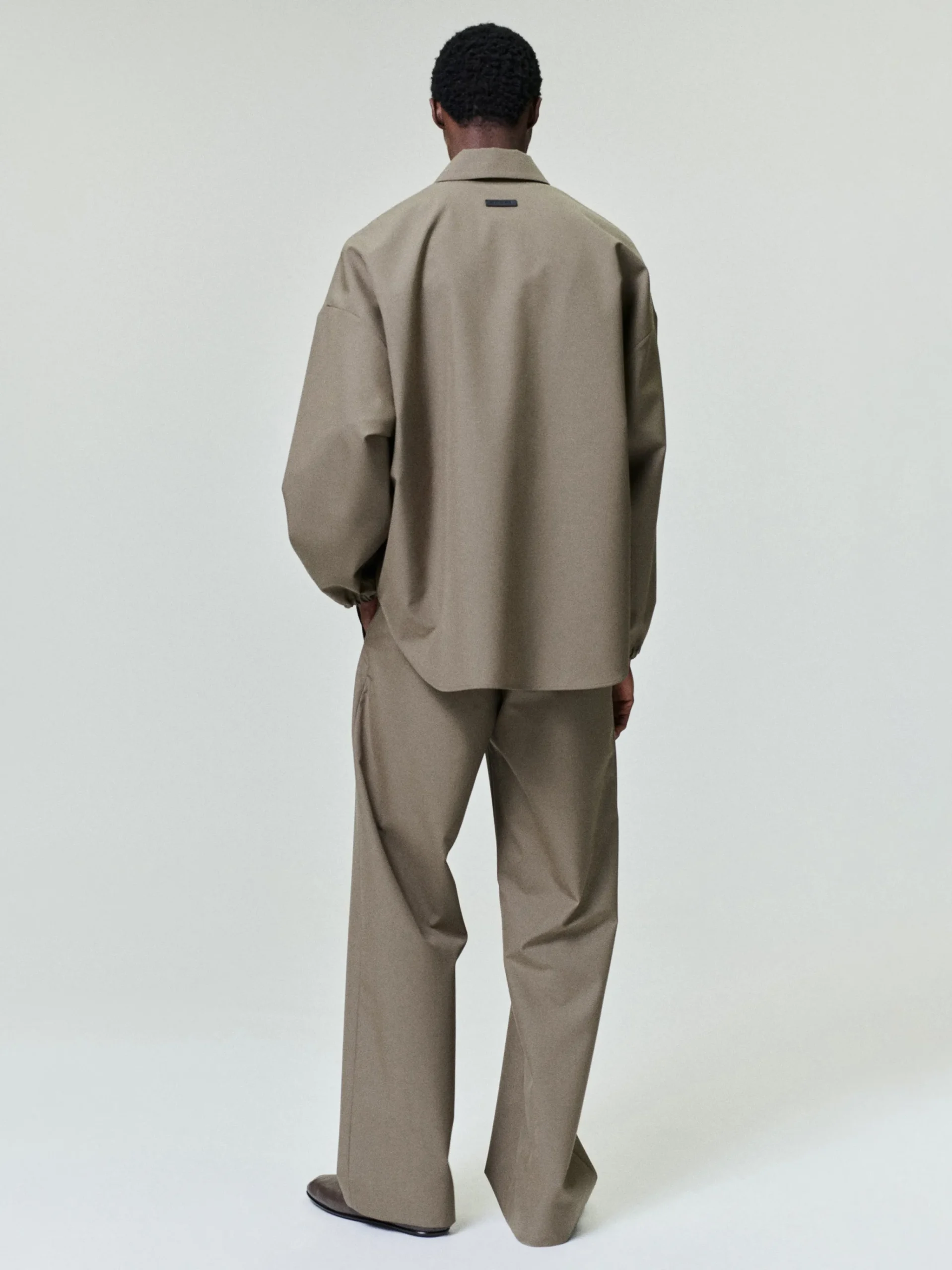 Wool Poplin Casual Flat Front Pants