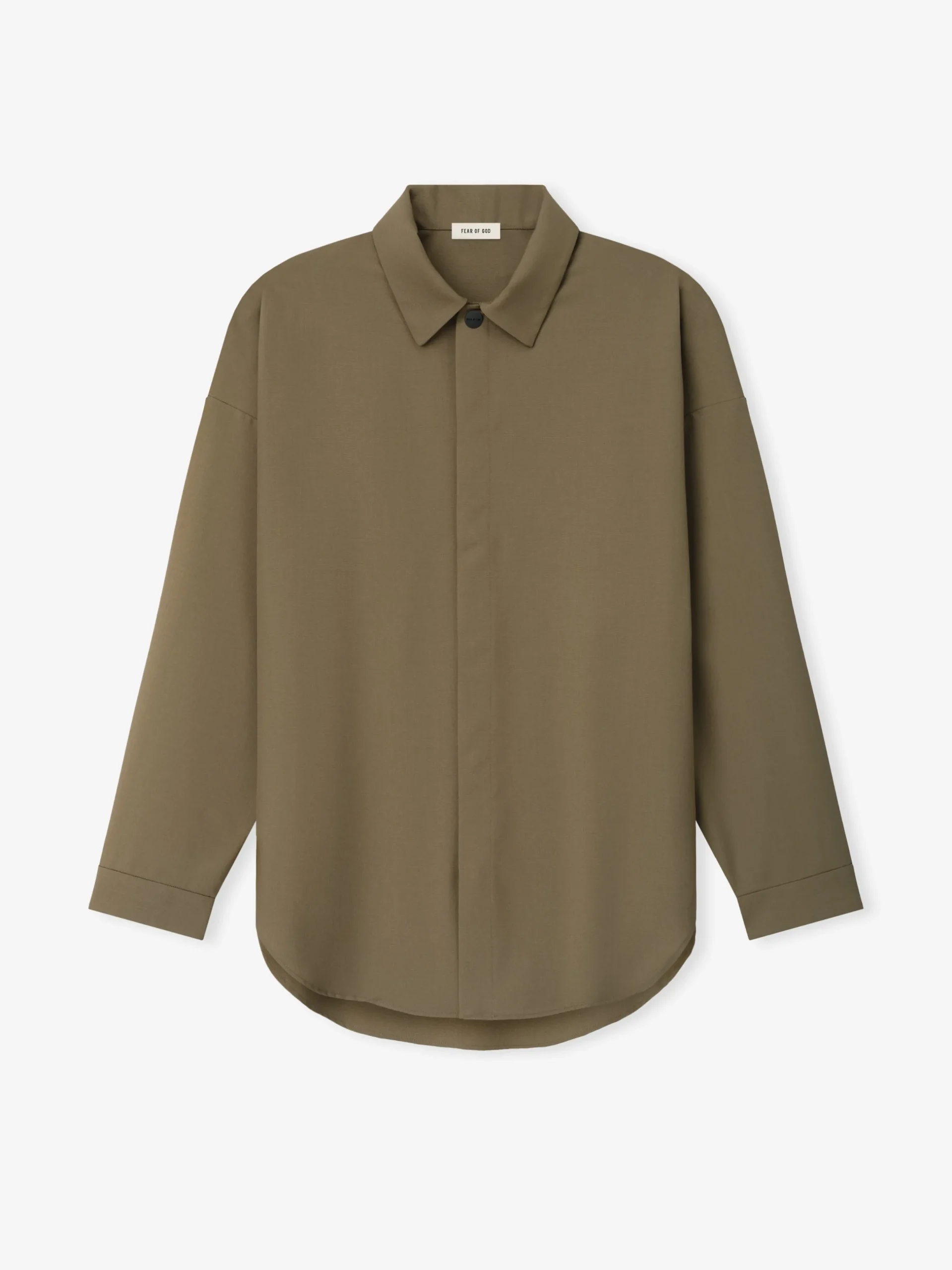 Wool Poplin Relaxed Shirt