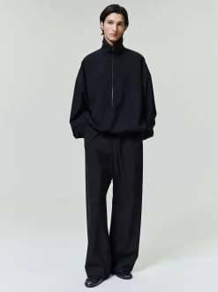 Wool Ripstop Half Zip Track Jacket