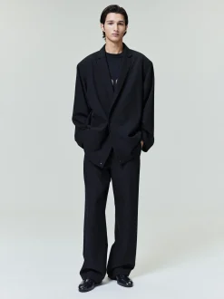 Wool Ripstop Relaxed Long Jacket