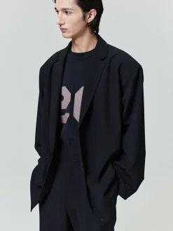 Wool Ripstop Relaxed Long Jacket