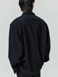 Wool Ripstop Relaxed Long Jacket