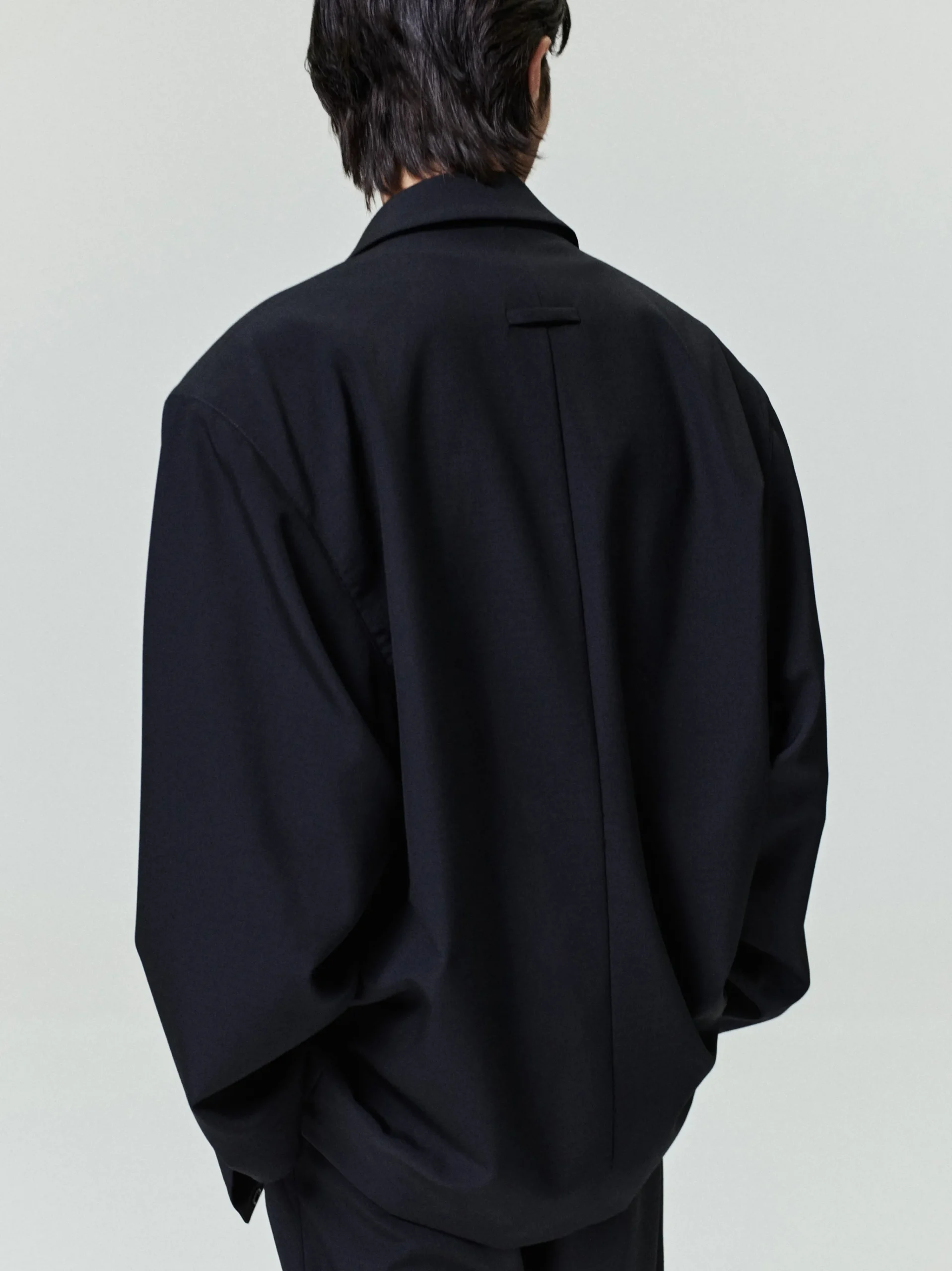 Wool Ripstop Relaxed Long Jacket